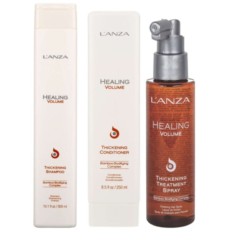 L’Anza Trio: Healing Volume Thickening Shampoo 300ml, Conditioner 250ml & Treatment Spray 100ml