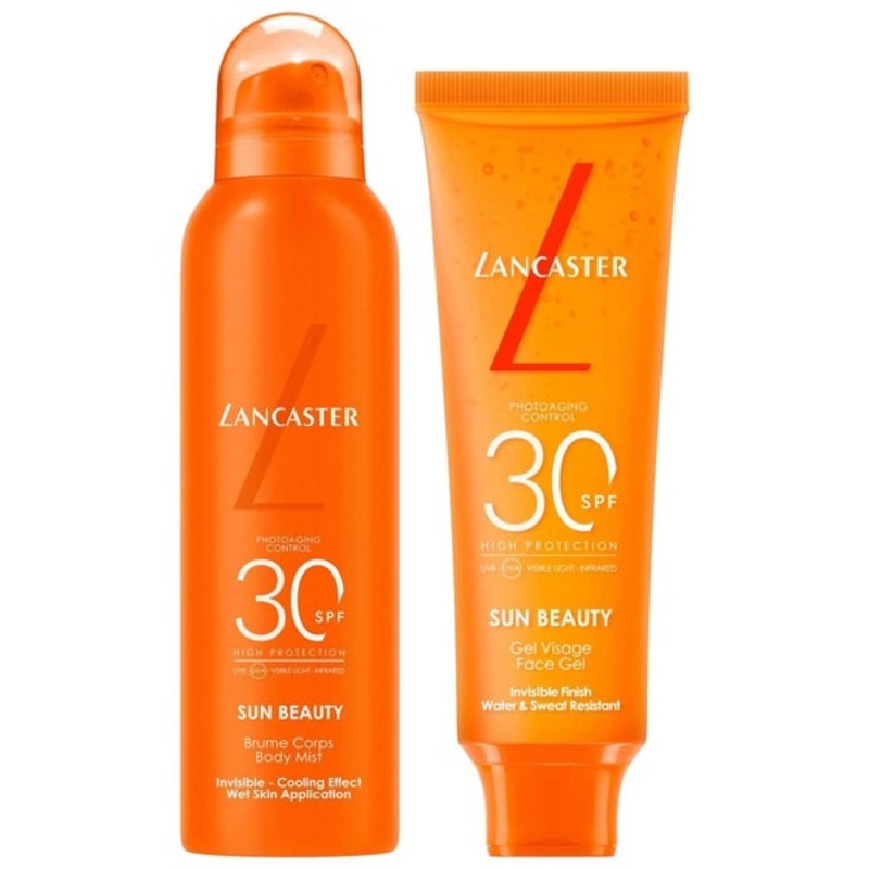 Lancaster Bundles Duo: Cooling Invisible Mist Wet Skin Application for Body SPF30 200ml & Invisible Face Gel SPF30 50ml