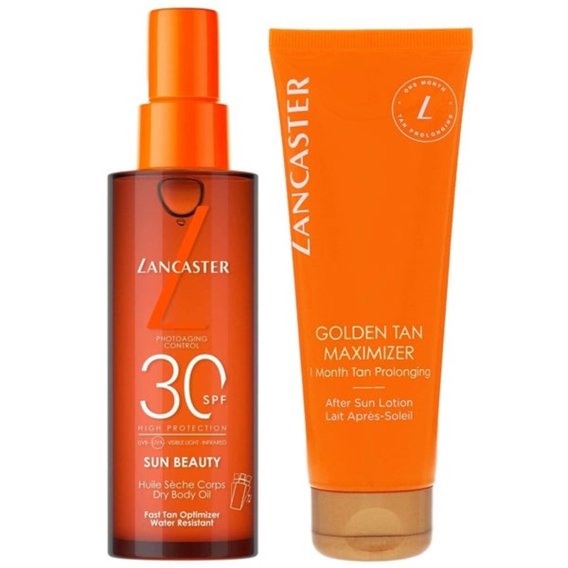 Lancaster Bundles Duo: Satin Dry Oil Fast Tan Optimizer for Body SPF30 150ml & Golden Tan Maximizer 125ml