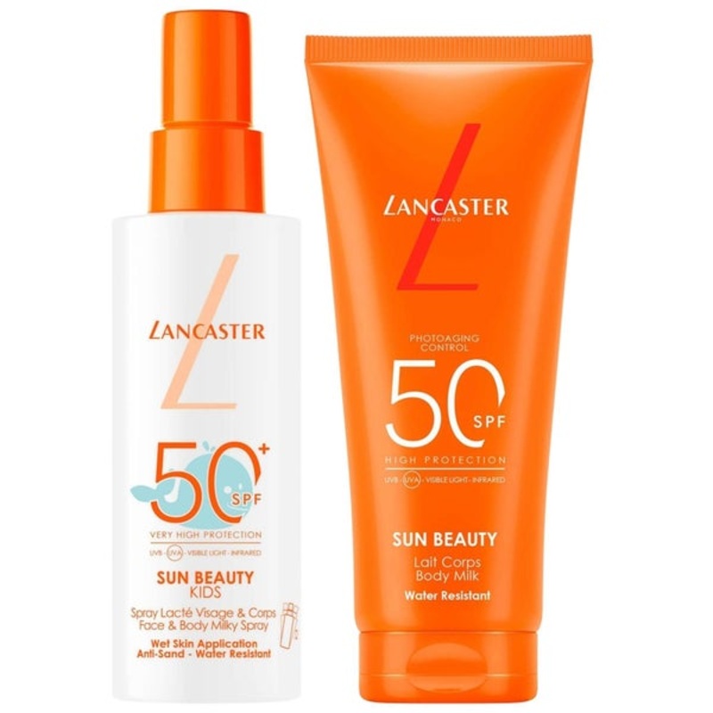 Lancaster Bundles Duo: Sun For Kids Face & Body Milky Spray SPF50+ 150ml & Body Milk SPF50 100ml