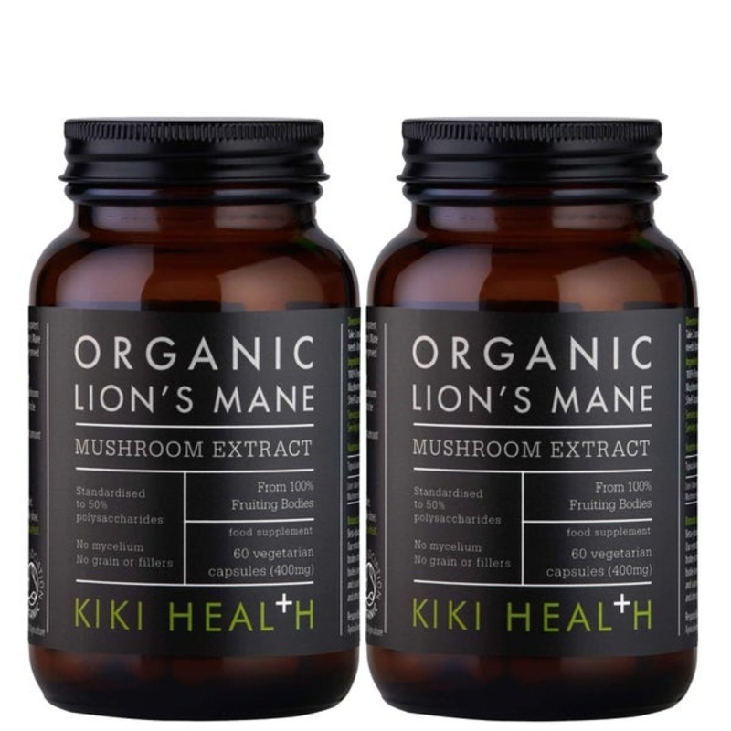 KIKI Health Bundles Organic Lion’s Mane Mushroom Extract Vegicaps 2 x 60