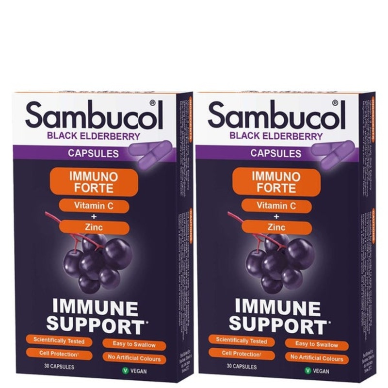 Sambucol Black Elderberry Immuno Forte Capsules 2 x 30
