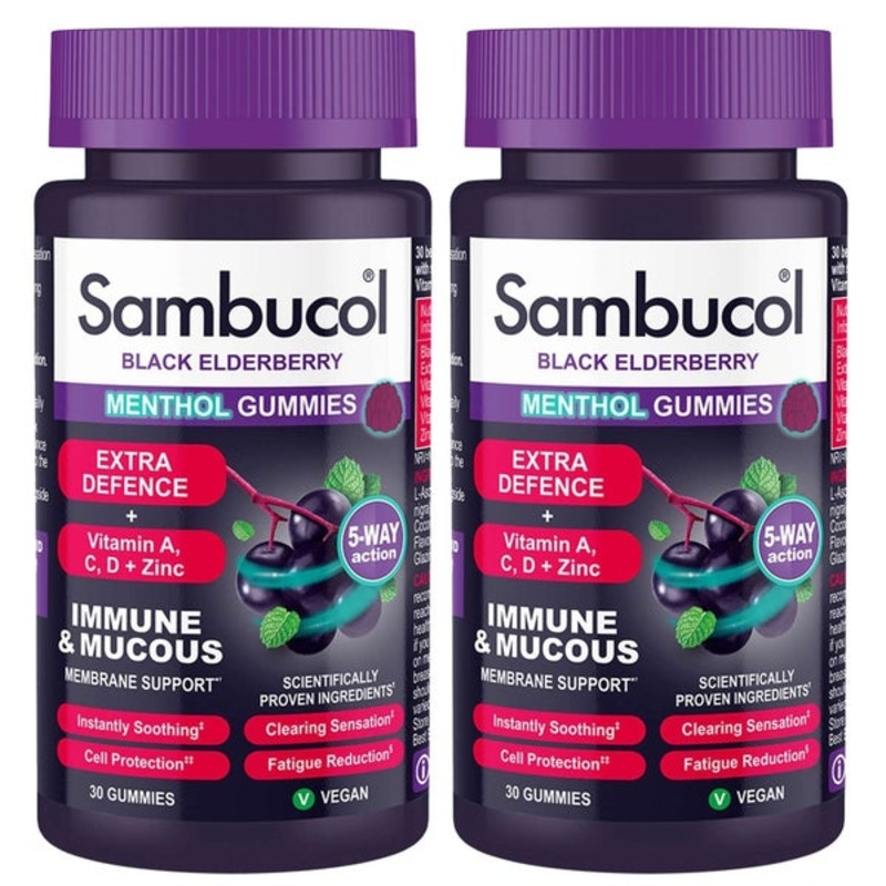 Sambucol Extra Defense Menthol Gummies 2 x 30