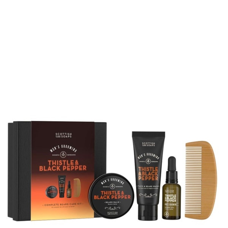 The Scottish Fine Soaps Company Thistle & Black Pepper Complete Beard Care Kit
