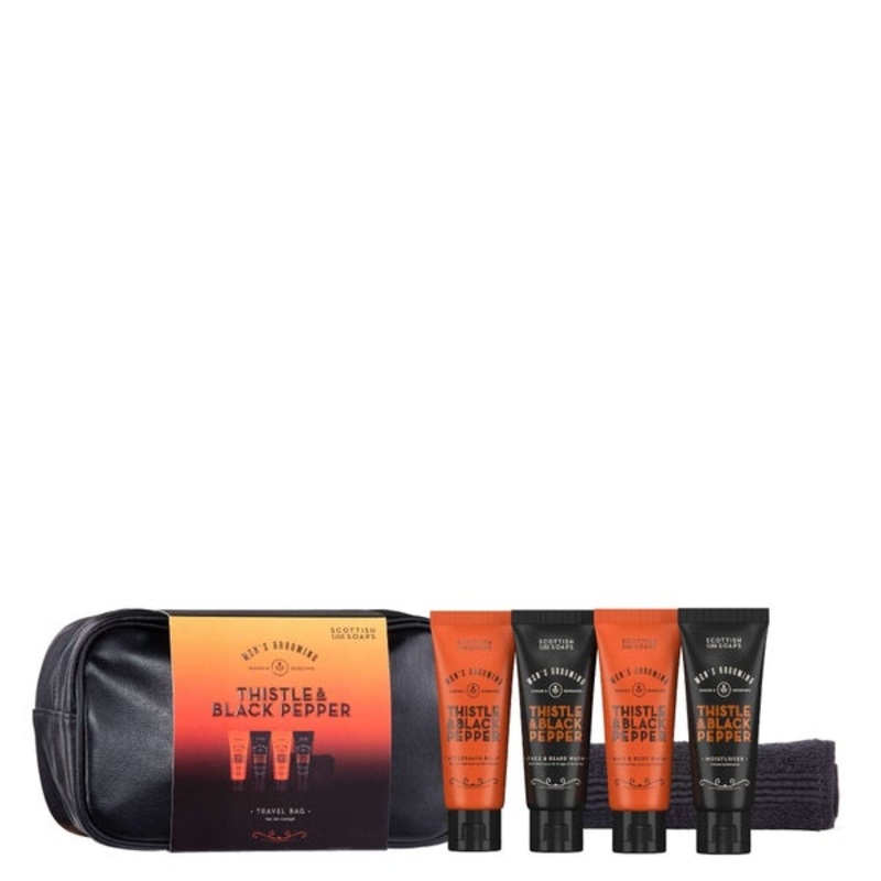 The Scottish Fine Soaps Company Thistle & Black Pepper Travel Bag Set