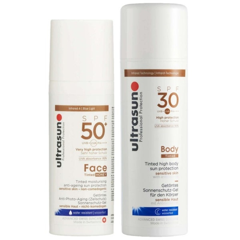 Ultrasun Bundles Duo: Anti-Age SPF 50+ Tinted Honey 50ml & Tinted Body SPF30 150ml