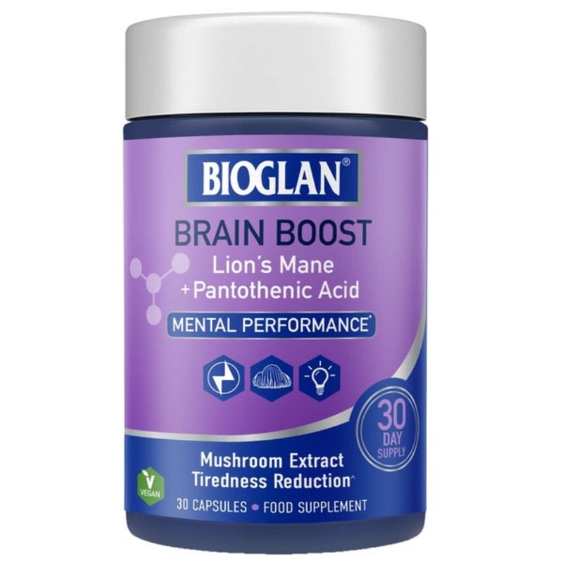 Bioglan Brain Boost  Mushroom Extract Tiredness Reduction x 30 Capsules