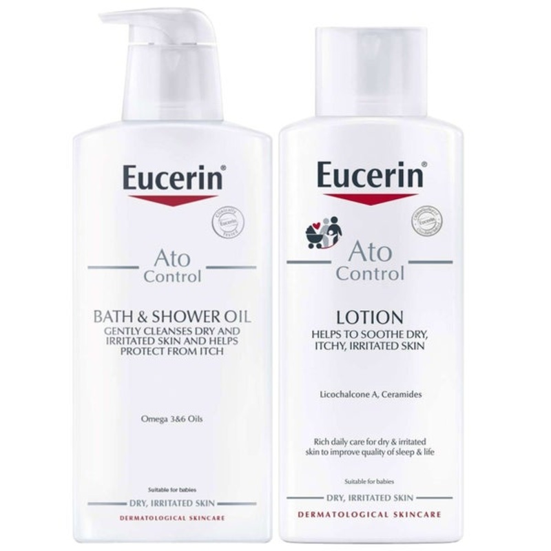 Eucerin Bundles Duo: AtoControl Bath & Shower Oil 400ml & Body Care Lotion 250ml