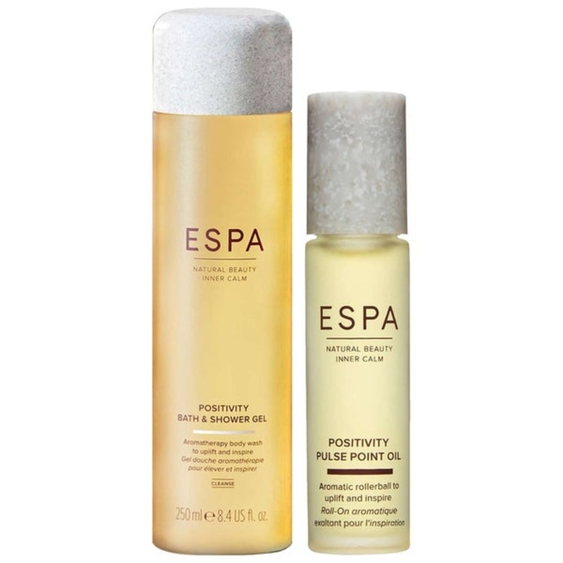 ESPA Bundles Duo: Positivity Bath & Shower Gel 250ml & Pulse Point Oils Positivity 9ml