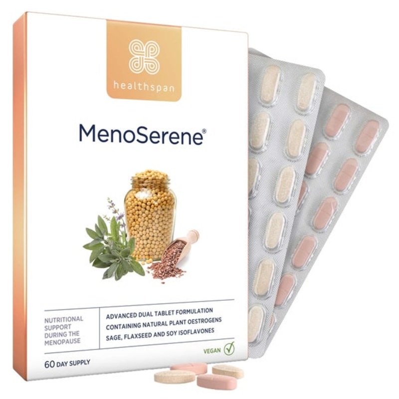 Healthspan MenoSerene Soy Isoflavones, Flaxseed & Sage Tablets x 60