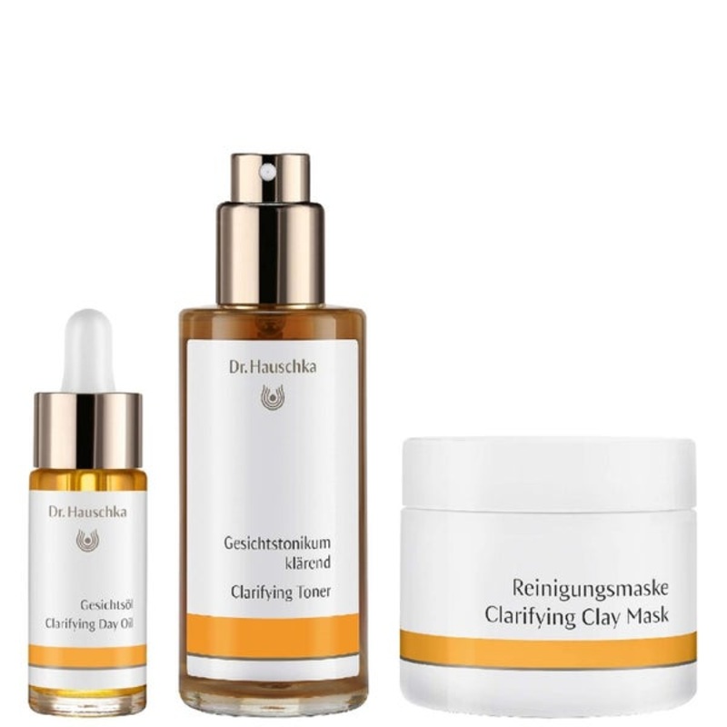 Dr. Hauschka Bundles Trio: Clarifying Day Oil 18ml, Clarifying Toner 100ml & Clarifying Clay Mask Pot 90g