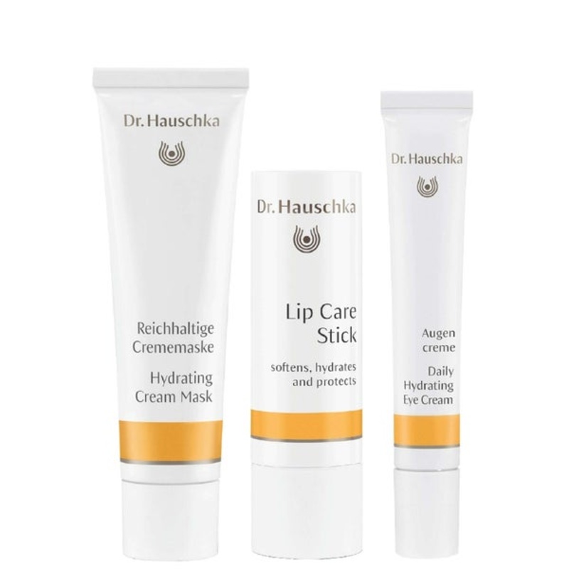 Dr. Hauschka Bundles Trio: Hydrating Cream Mask 30ml, Lip Care Stick 4.2g & Hydrating Eye Cream 12.5ml