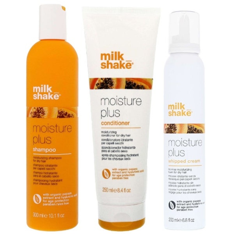 milk_shake Trio: Moisture Plus Shampoo 300ml, Conditioner 250ml & Whipped Cream Leave-In Conditioner 200ml