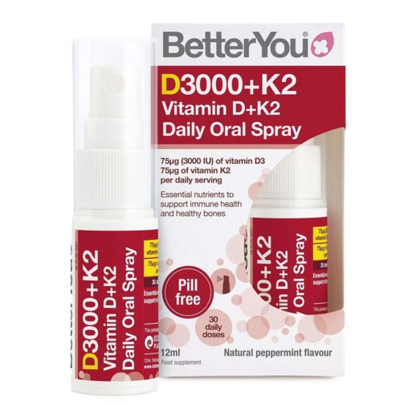 BetterYou Oral Spray Vitamin D3000 + K2 12ml