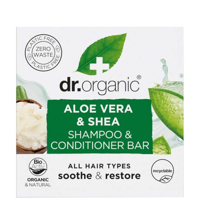 dr.organic Aloe & Shea Shampoo & Conditioner Bar 75g