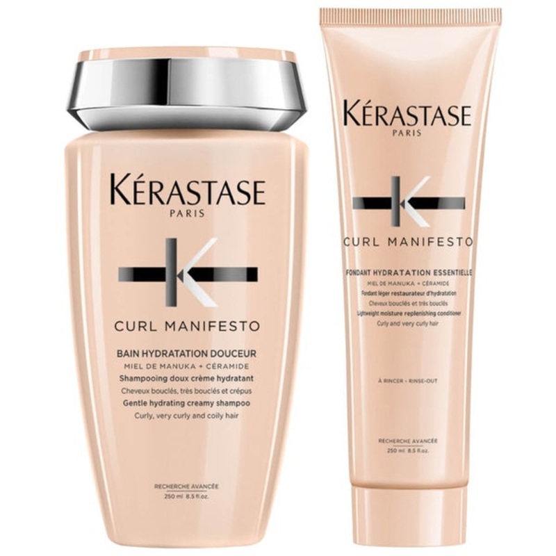 Krastase Curl Manifesto Duo Set: Bain Hydratation Shampoo 250ml & Fondant Hydratation Essentielle Conditioner 250ml