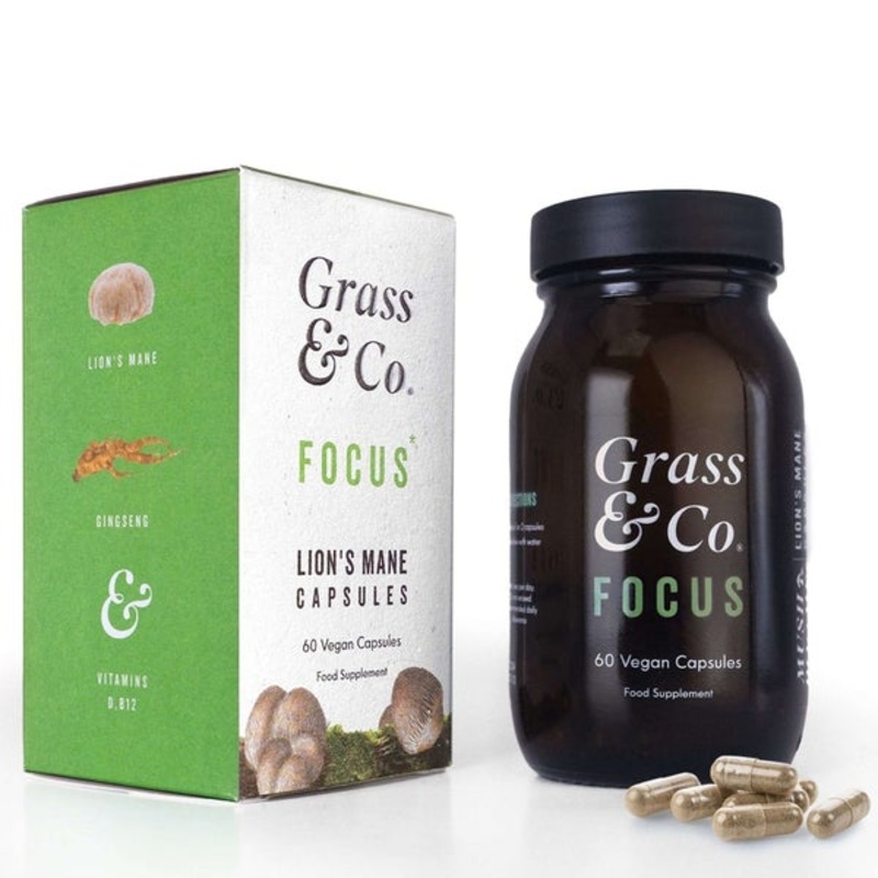 Grass & Co Mushrooms Capsules  Lions Mane Mushrooms x 60 Capsules