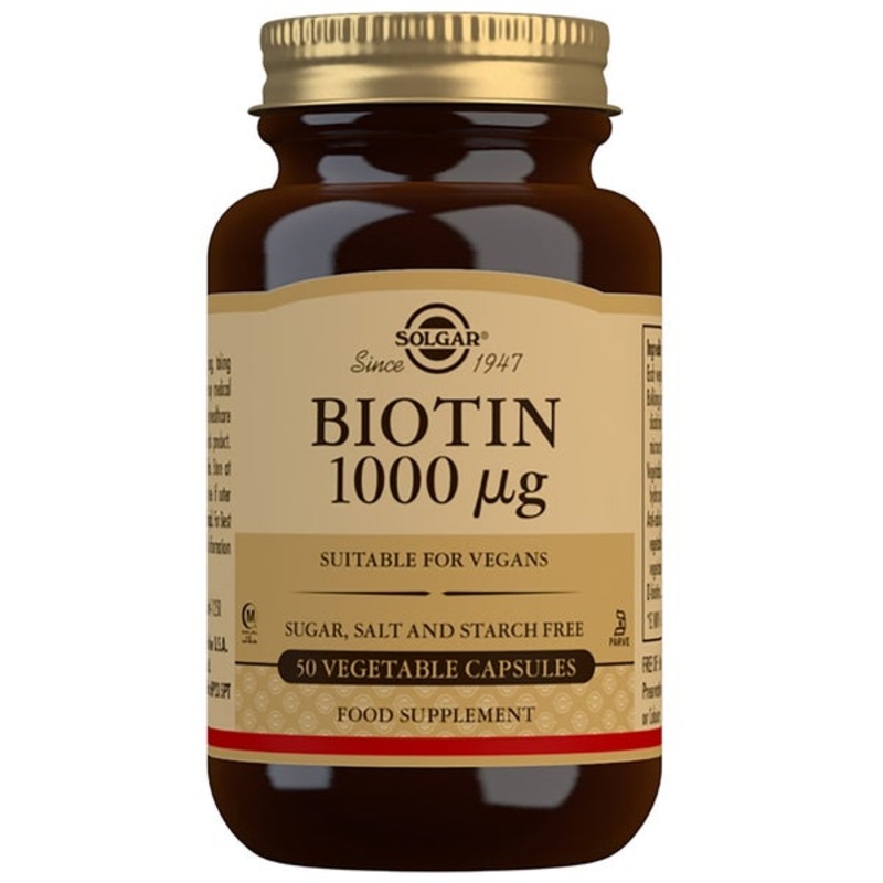 Solgar Vitamins Biotin 1000 g Vegetable Capsules x 50