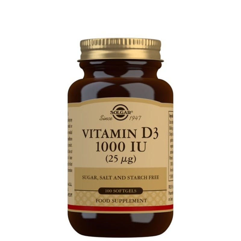 Solgar Vitamins Vitamin D3 1000 IU(25 g) Softgels x 100