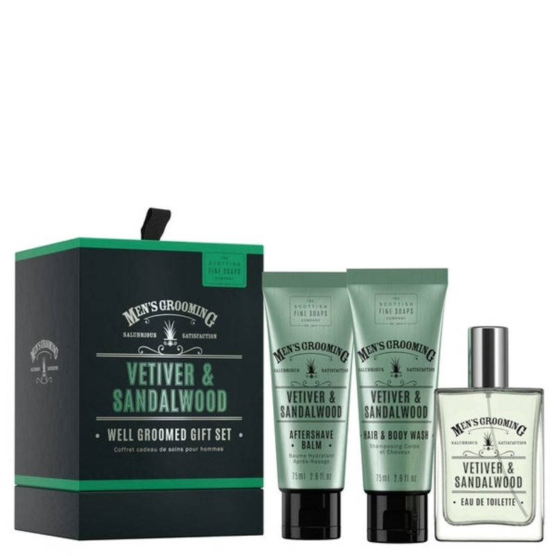 The Scottish Fine Soaps Company Men’s Grooming Vetiver & Sandalwood Well Groomed Gift Set